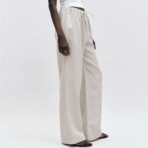 Reformation Olina Linen Pants - Oatmeal